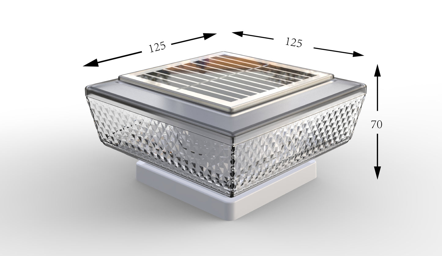 Lámpara solar cuadrada plana para jardín/pared, 3000K, 4 diseños (diamante/rayas), 10W, ABS, control luz+interruptor