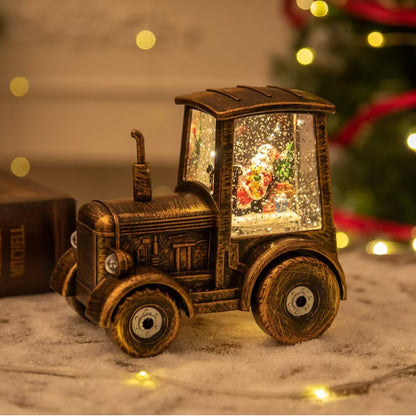 Tractor LED Navidad Retro | Lámpara Decorativa Santa Claus | 15×10 cm