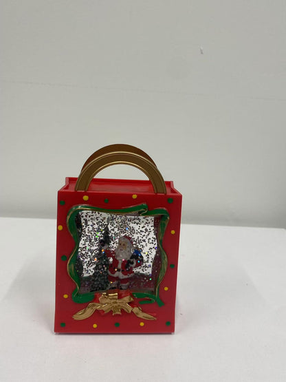 Decoración navideña LED con nieve – Bolsa de regalo con copos de nieve con batería