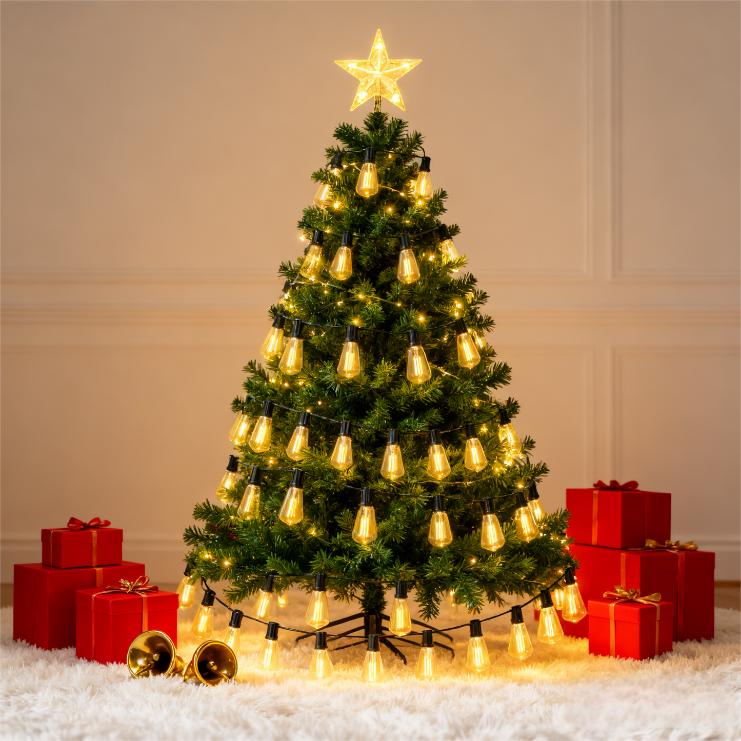 Lalumia Guirnalda de Luces LED G40 Impermeable para Exterior e Interior, 3~30 m con 50 Bombillas, Luz Cálida 2700K, Ideal para Jardín, Terraza, Fiestas y Decoración Navideña