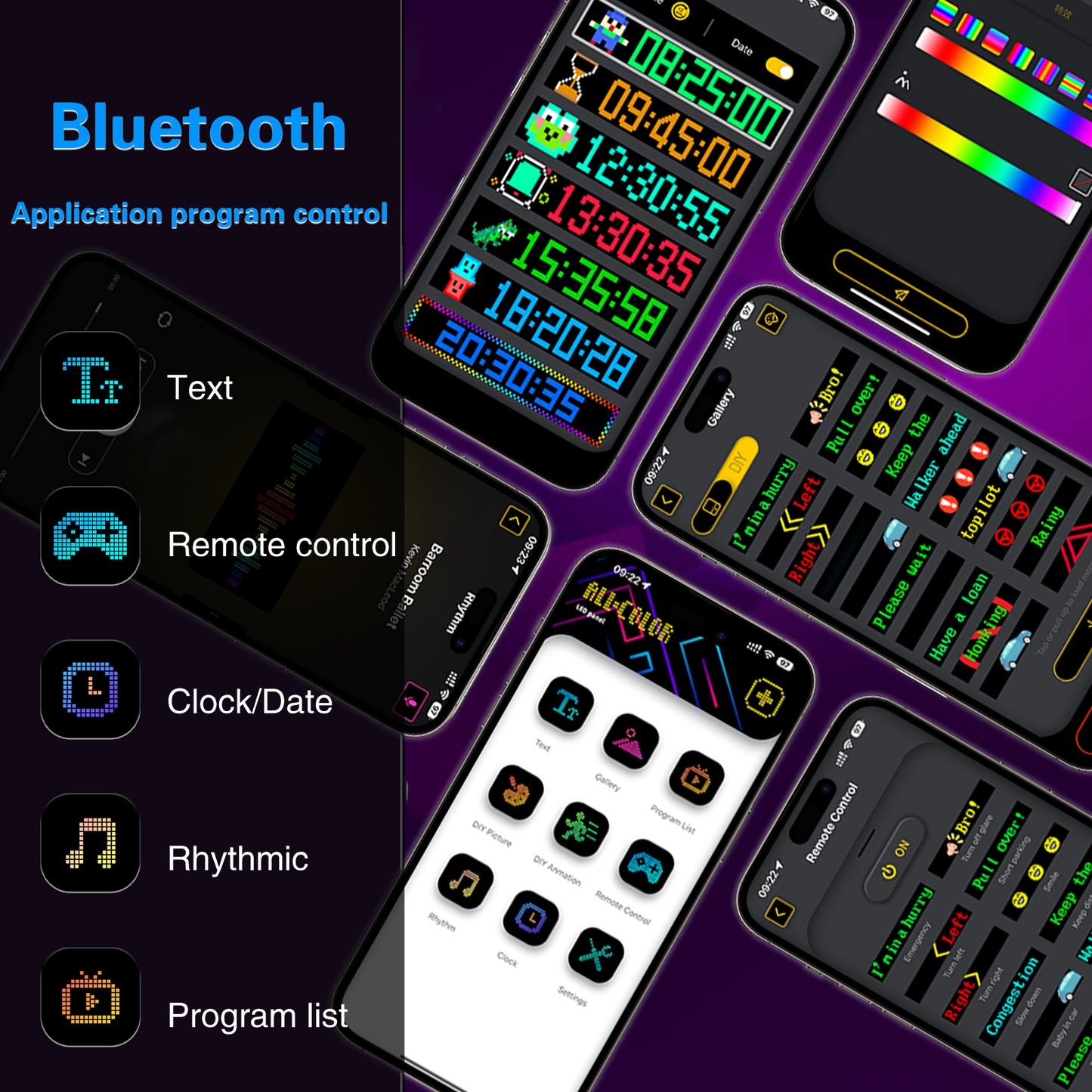 Pantalla LED Flexible 16×96 RGB 1536 LEDs | APP + Bluetooth | IP65