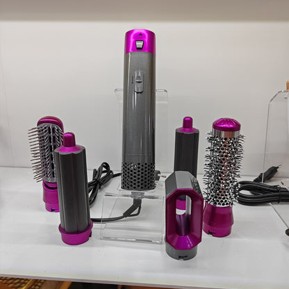 Cepillo térmico 5 en 1 – Rizador y alisador automático para cabello seco y húmedo