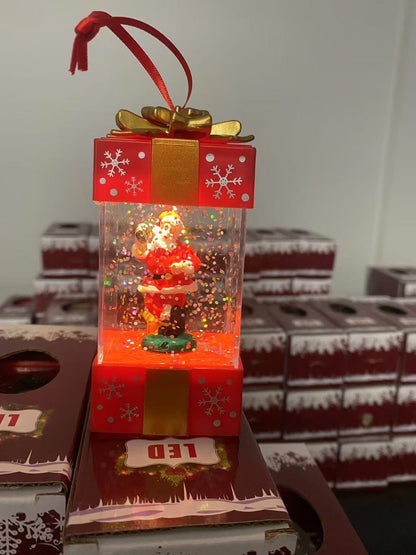 Bola de Cristal LED Navidad | Figura Santa Claus y Muñeco de Nieve 11,5×5,5×5,5 cm