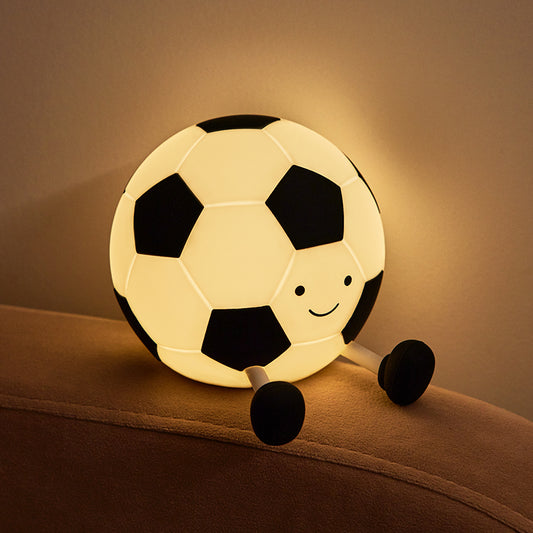 Luz Nocturna LED Infantil Balón de Fútbol - Silicona Recargable 1200mAh con 3 Modos de Brillo