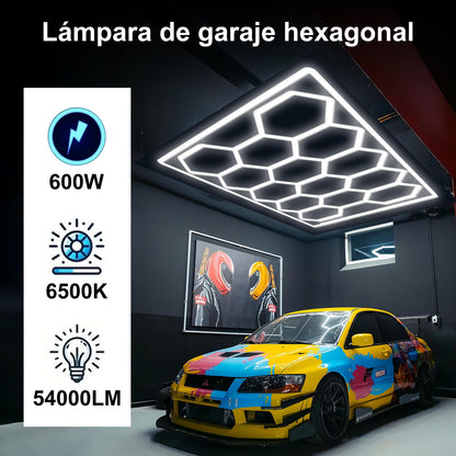 Lámpara LED Hexagonal Hola LED 600W – 14 Paneles, 6500K, Carcasa Blanca, Iluminación Interior Moderna, AC 85-265V