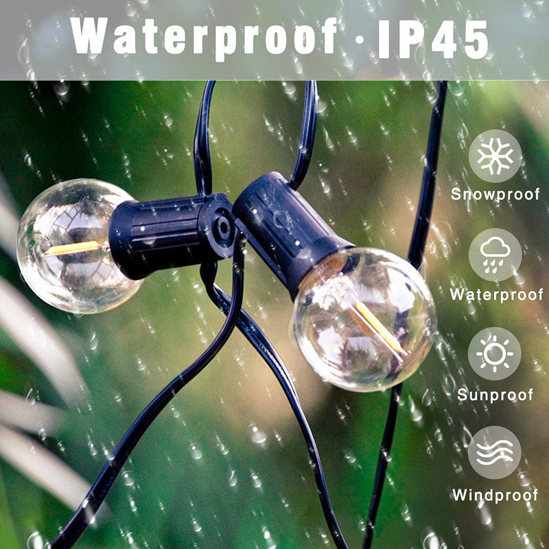 Lalumia Guirnalda de Luces LED G40 Impermeable para Exterior e Interior, 3~30 m con 50 Bombillas, Luz Cálida 2700K, Ideal para Jardín, Terraza, Fiestas y Decoración Navideña