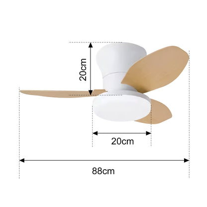Hola LED Ventilador de Techo RXFL8001 -880mm, Luz LED Regulable 40w, 3000K-6000K,Blanco/Beige