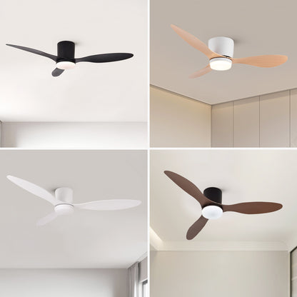 Ventilador de Techo LED Hola LED 42" – Luz Regulable 3000K-6000K, 85-265V, Blanco / Madera Claro / Negro / Nogal Negro