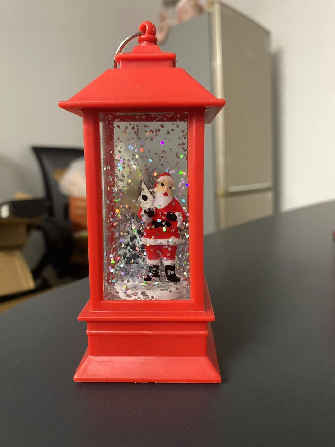 Teléfono Navideño LED con Nieve | Papá Noel y Muñeco de Nieve | 13×5×5cm