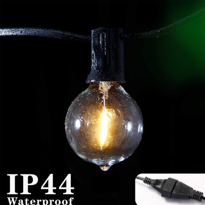 Lalumia Guirnalda de Luces LED G40 Impermeable para Exterior e Interior, 3~30 m con 50 Bombillas, Luz Cálida 2700K, Ideal para Jardín, Terraza, Fiestas y Decoración Navideña