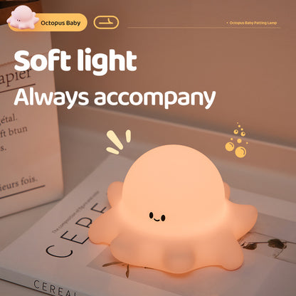 Lámpara de Noche Pulpo Bebé – LED 5V, 0.7W, Silicona Suave Recargable USB