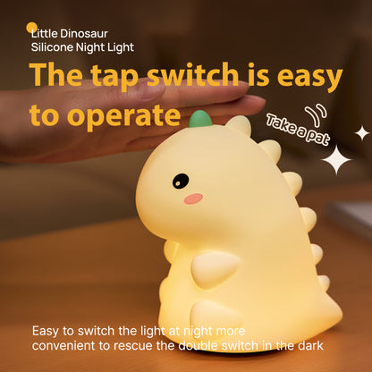Lámpara de Noche Dinosaurio – LED Recargable 5V, 2W, Silicona y ABS