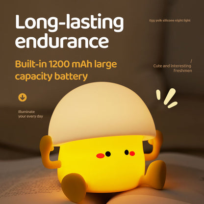 Lámpara de Noche Yema de Huevo – LED Recargable 5V, 2W, Silicona y ABS
