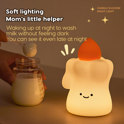 Lámpara de Noche Vela – LED Recargable 5V, 2W, Silicona y ABS