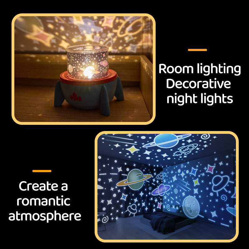 Lámpara Proyector Cohete – Luz Nocturna LED Recargable USB