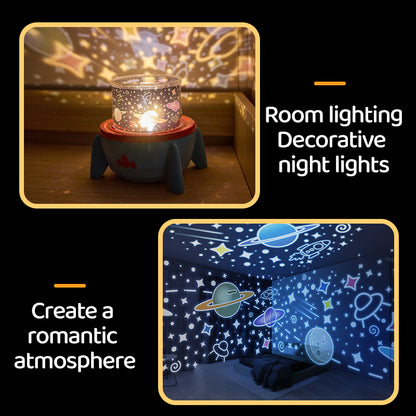 Lámpara Proyector Cohete – Luz Nocturna LED Recargable USB