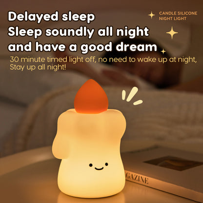 Lámpara de Noche Vela – LED Recargable 5V, 2W, Silicona y ABS