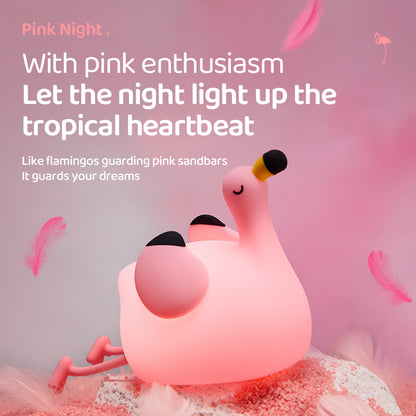 Lámpara de Noche Flamenco Rosa – LED 5V, 2W, Silicona Recargable
