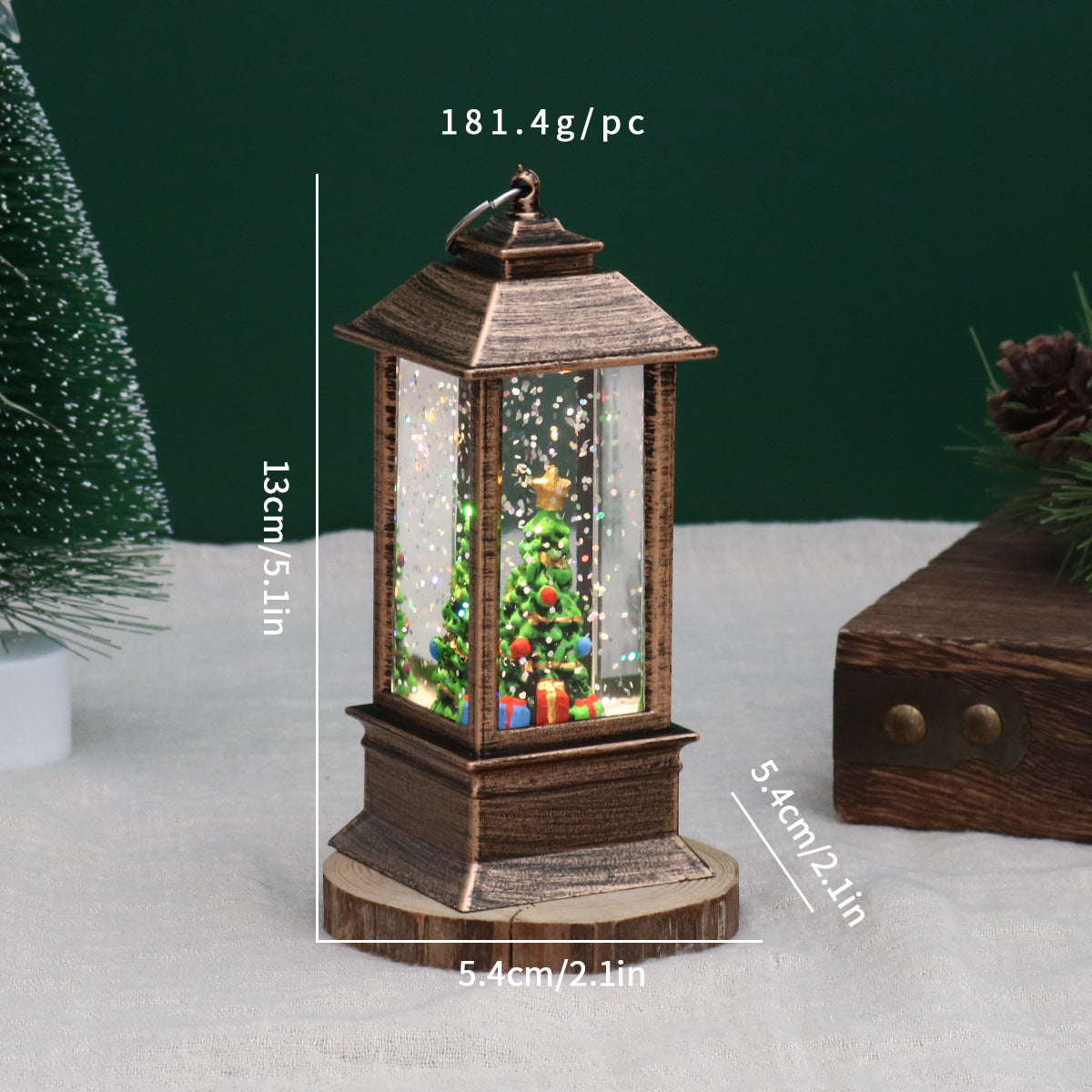 Teléfono Navideño LED con Nieve | Papá Noel y Muñeco de Nieve | 13×5×5cm