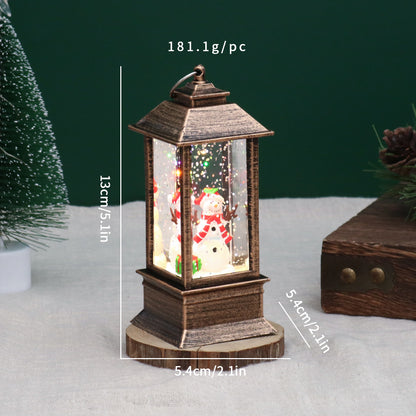 Teléfono Navideño LED con Nieve | Papá Noel y Muñeco de Nieve | 13×5×5cm