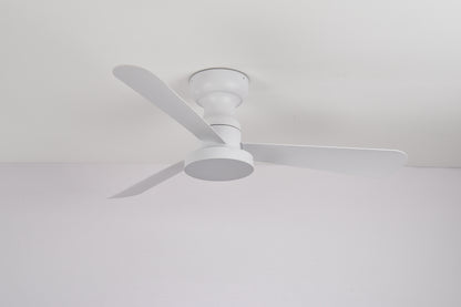 Ventilador de Techo LED 42"3 Aspas, Motor DC 30W, 6 Velocidades, CCT Ajustable 3000K-6000K, IP20, Blanco/Madera Clara