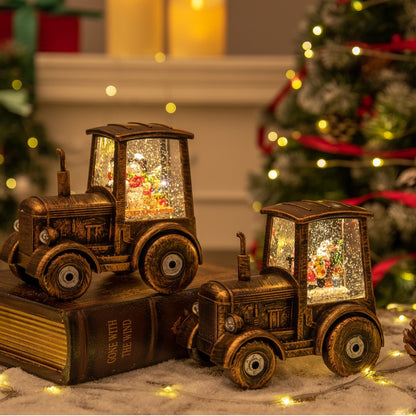 Tractor LED Navidad Retro | Lámpara Decorativa Santa Claus | 15×10 cm