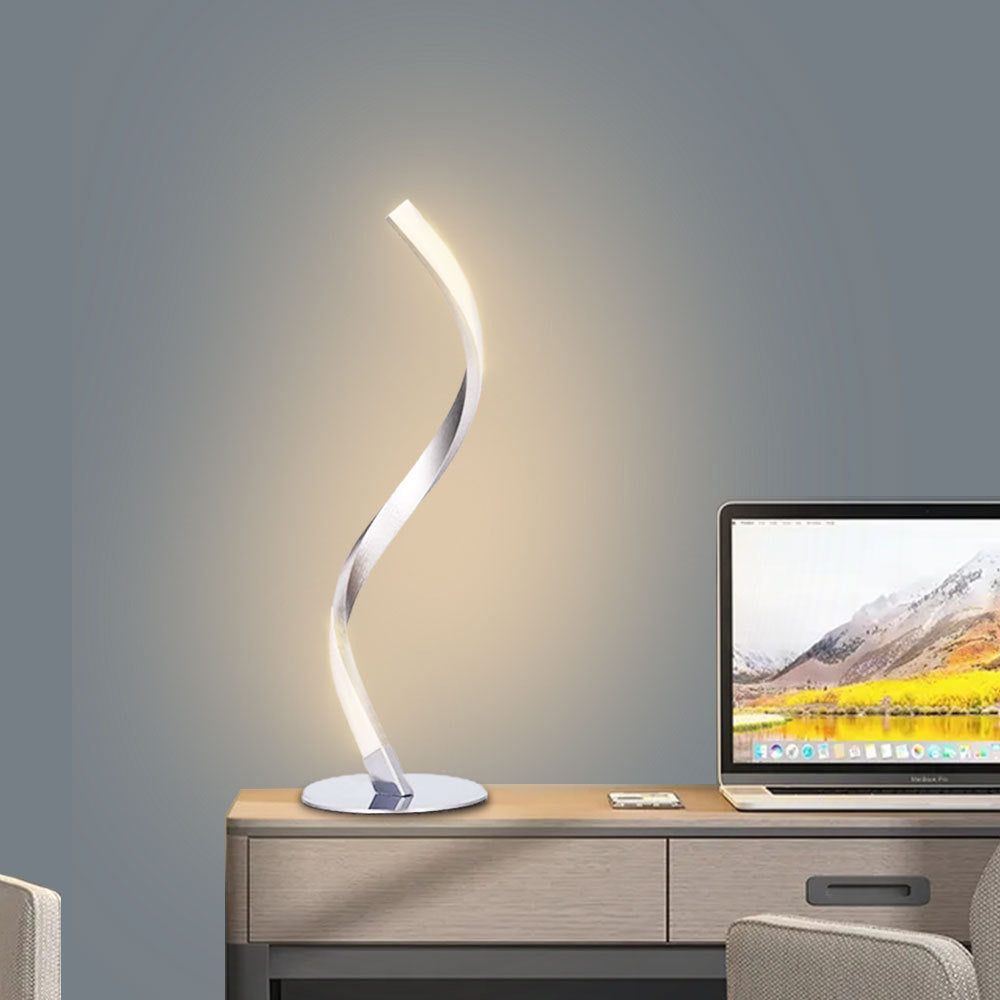 Lámpara de Mesa Serpiente S – Luz de Noche Creativa y Regulable Plata para Dormitorio