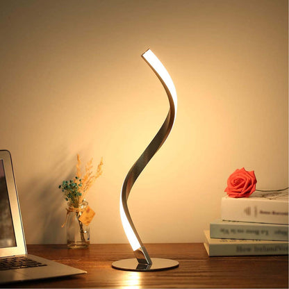 Lámpara de Mesa Serpiente S – Luz de Noche Creativa y Regulable Plata para Dormitorio