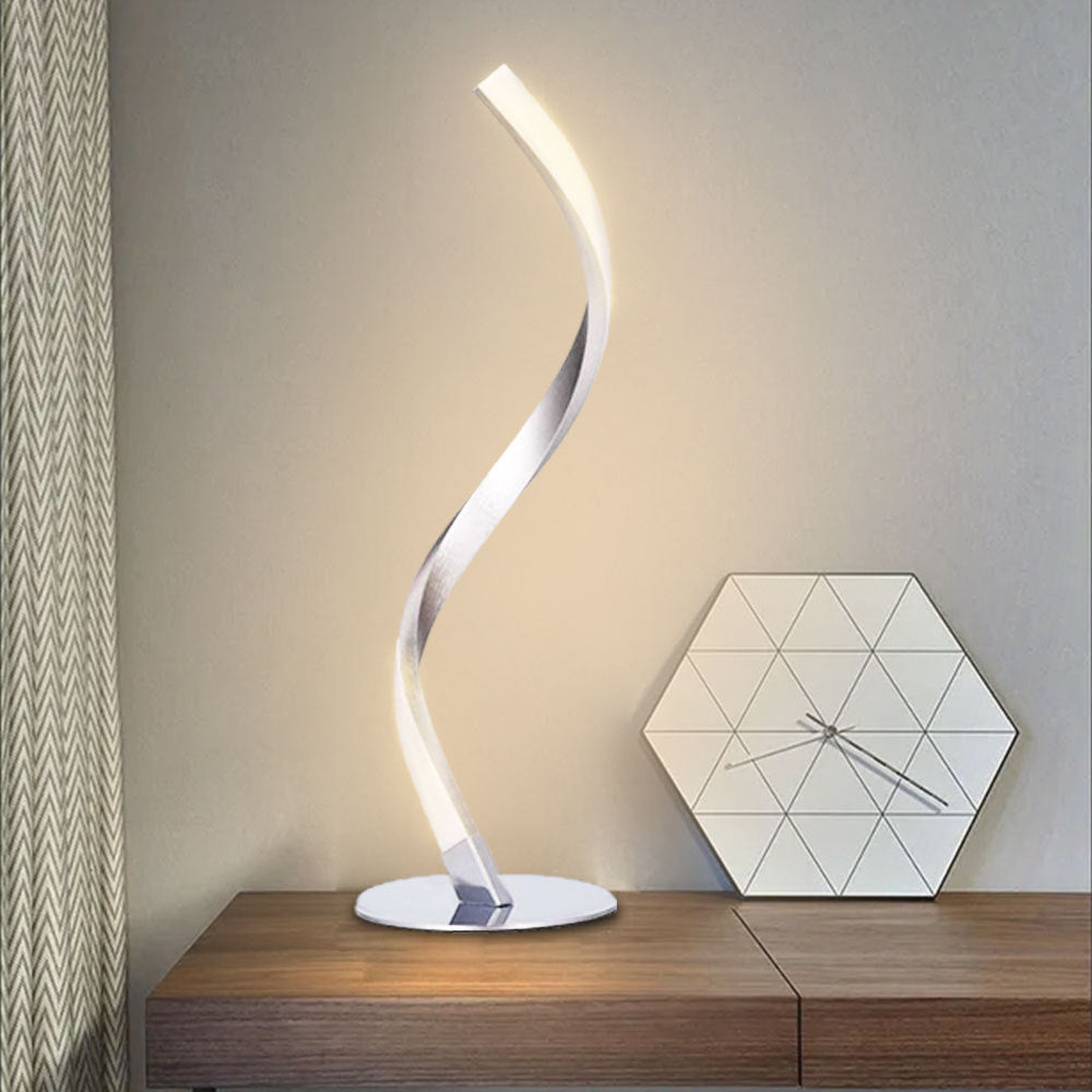 Lámpara de Mesa Serpiente S – Luz de Noche Creativa y Regulable Plata para Dormitorio