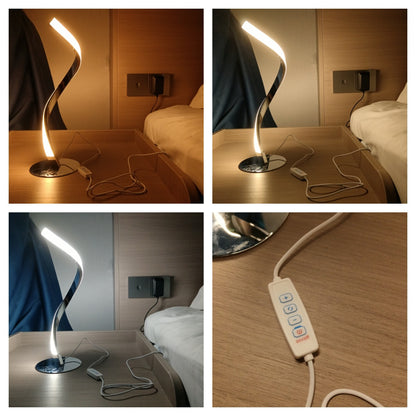 Lámpara de Mesa Serpiente S – Luz de Noche Creativa y Regulable Plata para Dormitorio