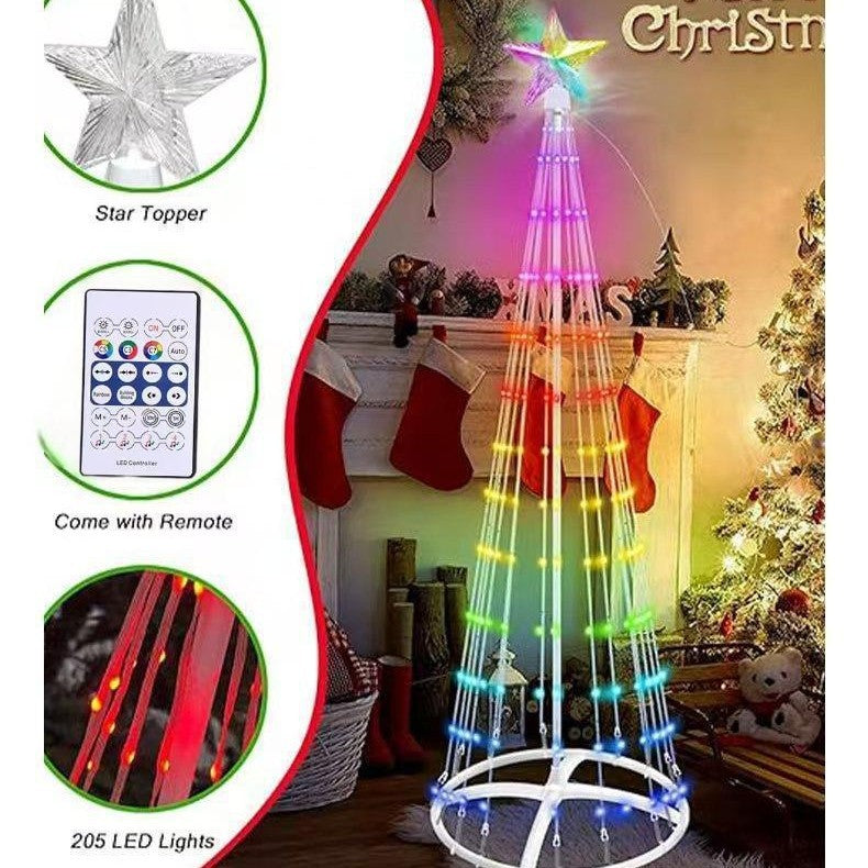 Árbol de Navidad LED multicolor inteligente – Luz decorativa interior y exterior