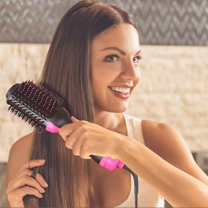 Cepillo alisador y rizador 2 en 1 – Secador y plancha para cabello seco y húmedo