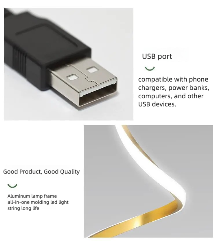 Lámpara de Mesa S-Lux – Luz Ambiental Regulable, Set Dorado y Plateado para Dormitorio y Bar