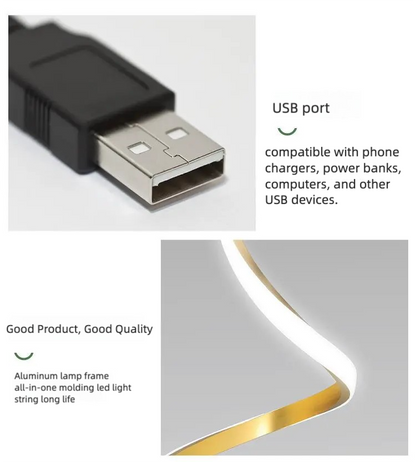 Lámpara de Mesa S-Lux – Luz Ambiental Regulable, Set Dorado y Plateado para Dormitorio y Bar