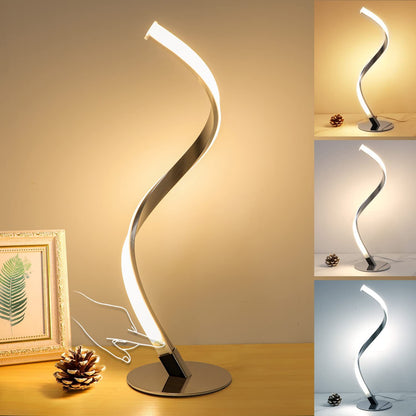 Lámpara de Mesa Serpiente S – Luz de Noche Creativa y Regulable Plata para Dormitorio