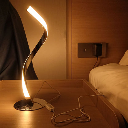 Lámpara de Mesa Serpiente S – Luz de Noche Creativa y Regulable Plata para Dormitorio