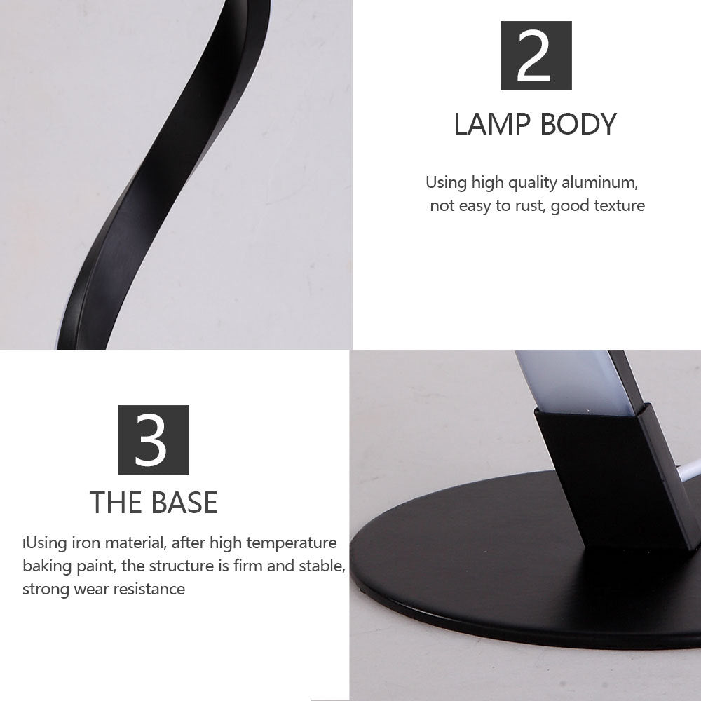 Lámpara de Mesa Serpiente S – Luz de Noche Creativa y Regulable Plata para Dormitorio