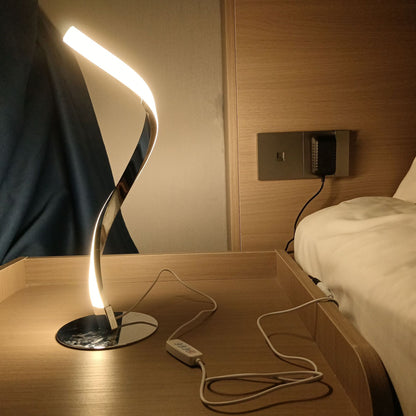 Lámpara de Mesa Serpiente S – Luz de Noche Creativa y Regulable Plata para Dormitorio