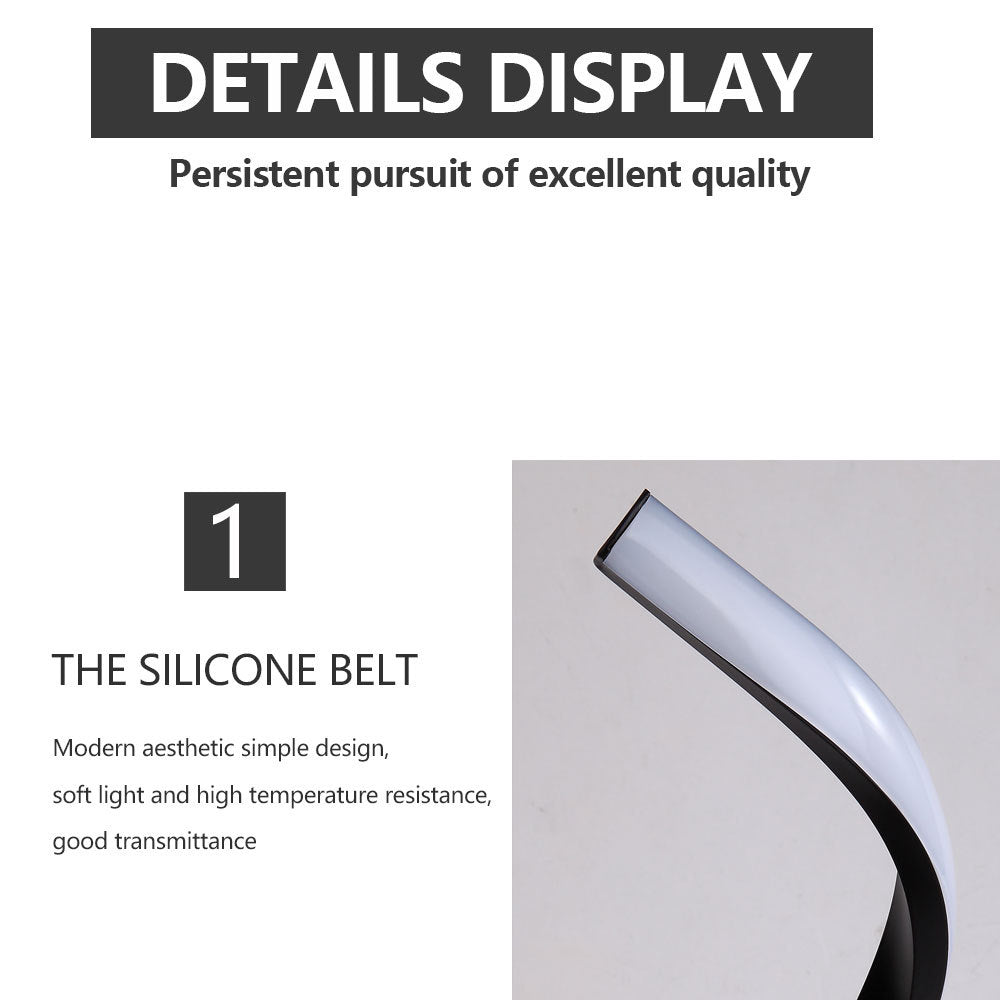 Lámpara de Mesa Serpiente S – Luz de Noche Creativa y Regulable Plata para Dormitorio