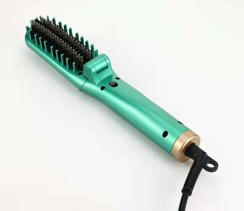 Cepillo Alisador de Pelo con Iones Negativos – Anti-Quemaduras, Calentamiento Rápido, Plegable y Portátil