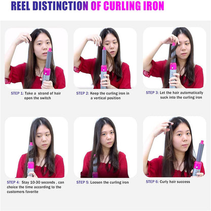 Cepillo térmico 5 en 1 – Rizador y alisador automático para cabello seco y húmedo