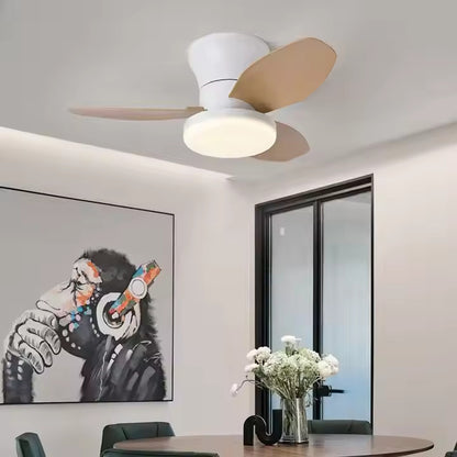 Hola LED Ventilador de Techo RXFL8001 -880mm, Luz LED Regulable 40w, 3000K-6000K,Blanco/Beige