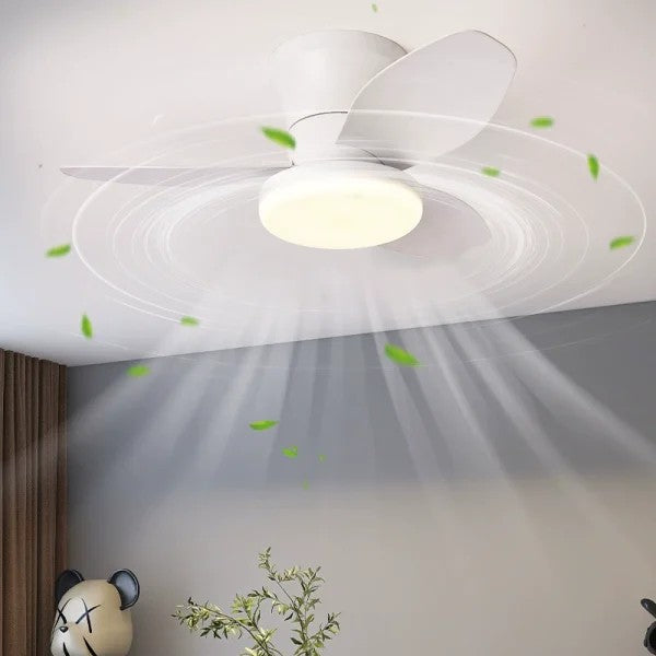 Hola LED Ventilador de Techo RXFL8001 -880mm, Luz LED Regulable 40w, 3000K-6000K,Blanco/Beige