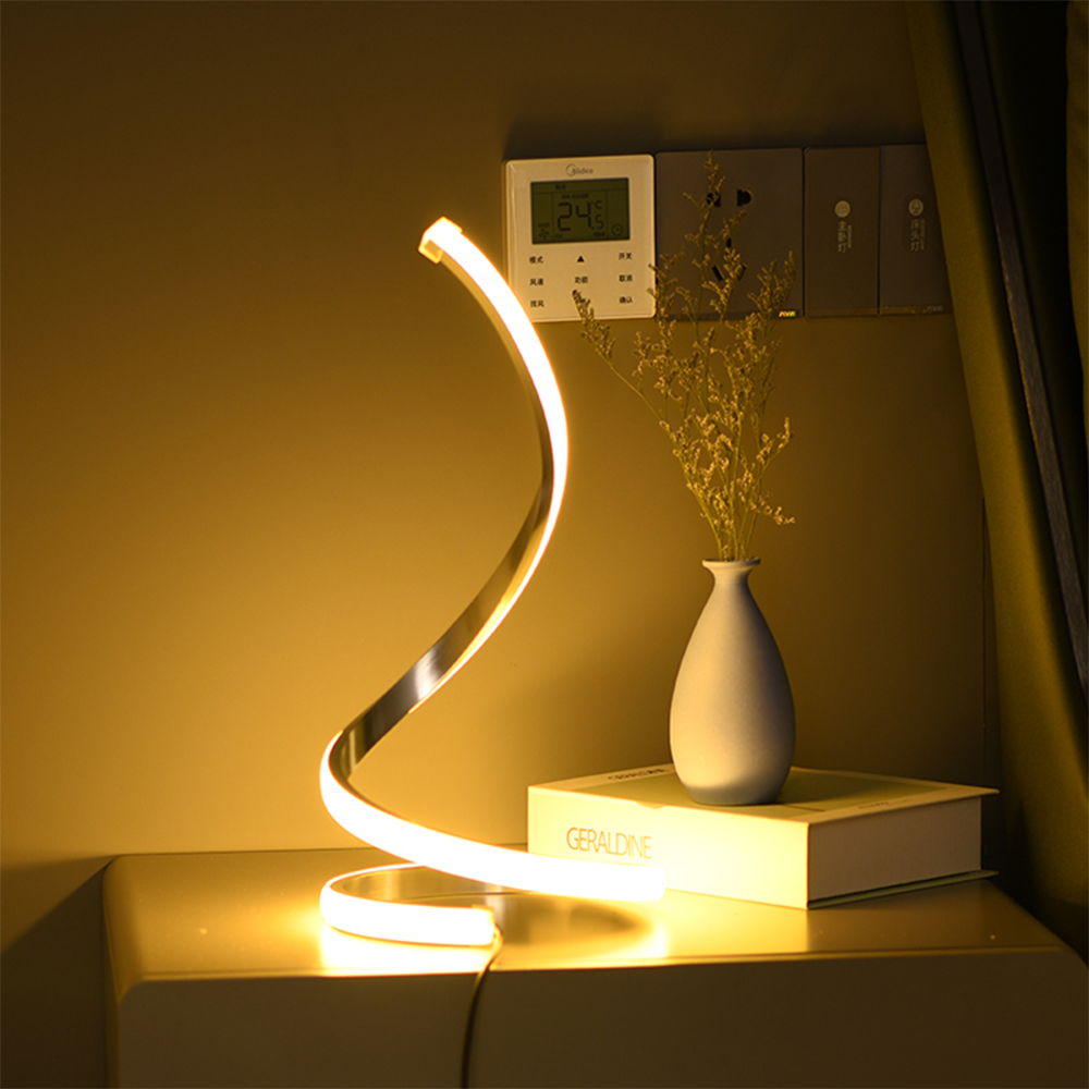 Lámpara de Mesa S-Lux – Luz Ambiental Regulable, Set Dorado y Plateado para Dormitorio y Bar