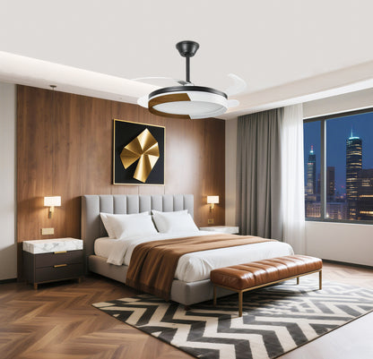 Ventilador de Techo LED 42" Hola LED – 60W, 6 Velocidades, Motor CC Silencioso y Regulable con Control Remoto