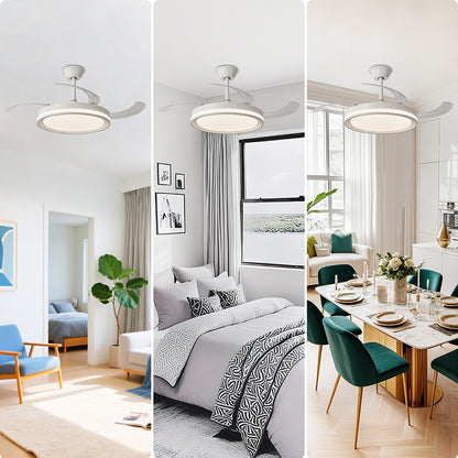 Ventilador de Techo LED 42" Hola LED ZS8931 – 60W, 6 Velocidades, Motor CC Silencioso y Regulable con Control Remoto