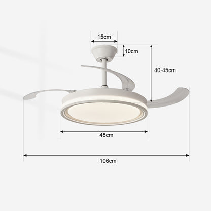 Ventilador de Techo LED 42" Hola LED ZS8931 – 60W, 6 Velocidades, Motor CC Silencioso y Regulable con Control Remoto