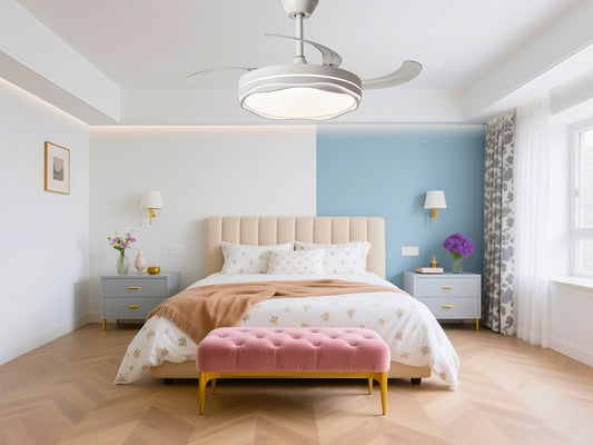 Ventilador de Techo LED 42" Hola LED ZS8988 – 60W, 6 Velocidades, Motor CC Silencioso y Regulable con Control Remoto