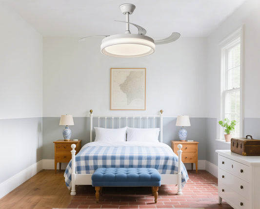 Lámpara de Techo Invisible Moderna con Ventilador LED 42" | Control Remoto