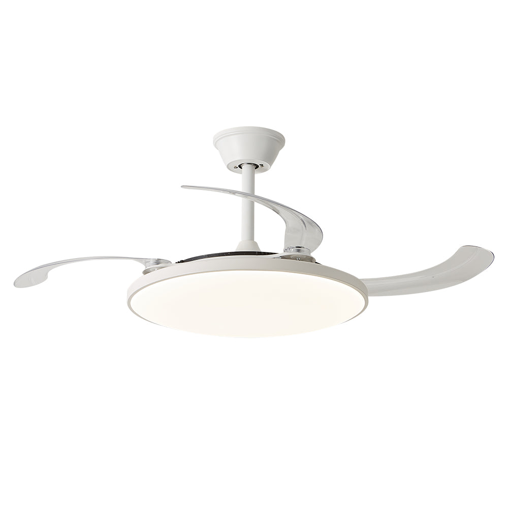 Ventilador de Techo LED Inteligente 42" – Luz Regulable para Dormitorio y Sala de Estar Moderna